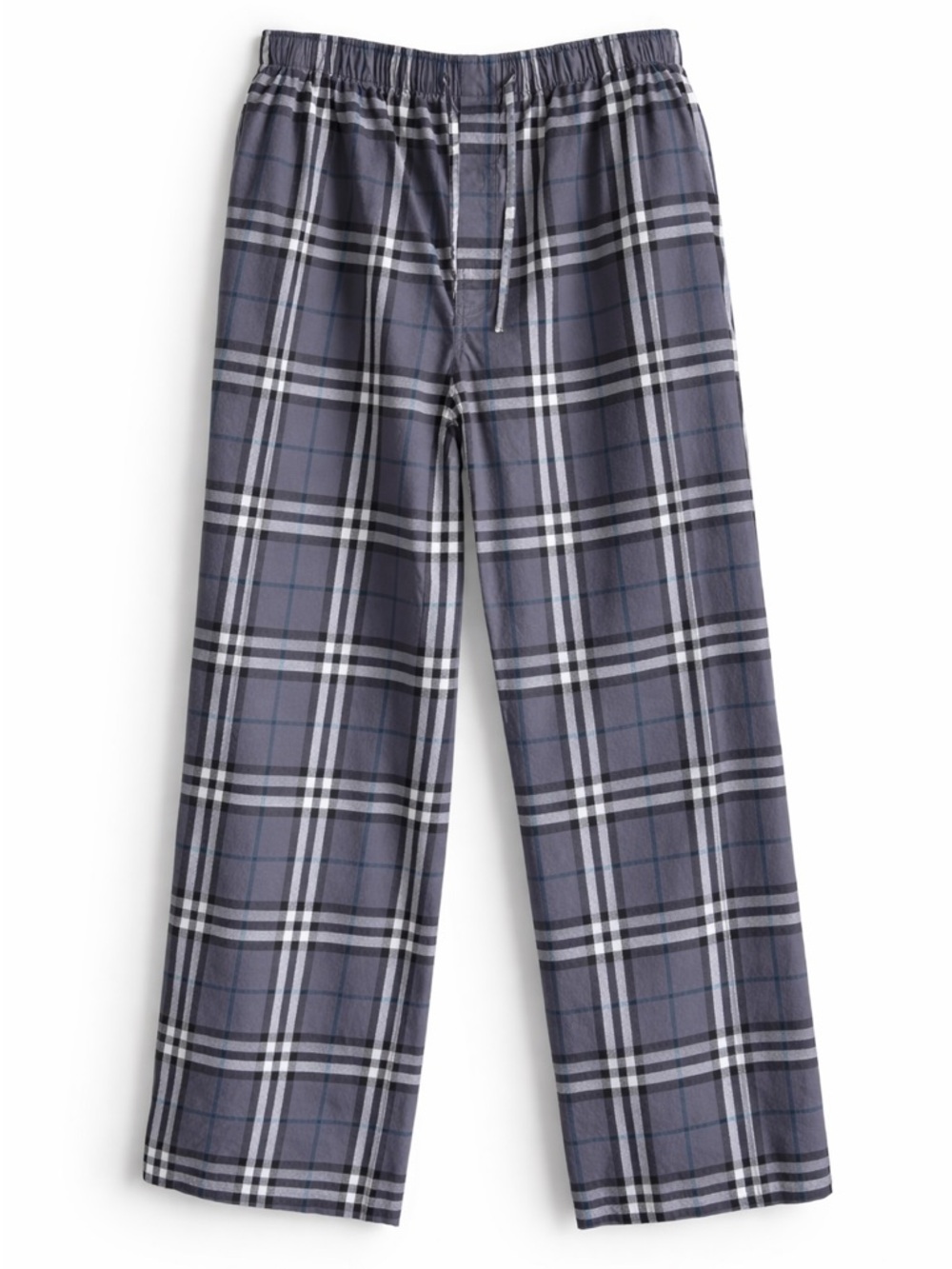 Burberry Body Check Plaid Lounge Pants Men’s L Gray Drawstring Pajama Casual